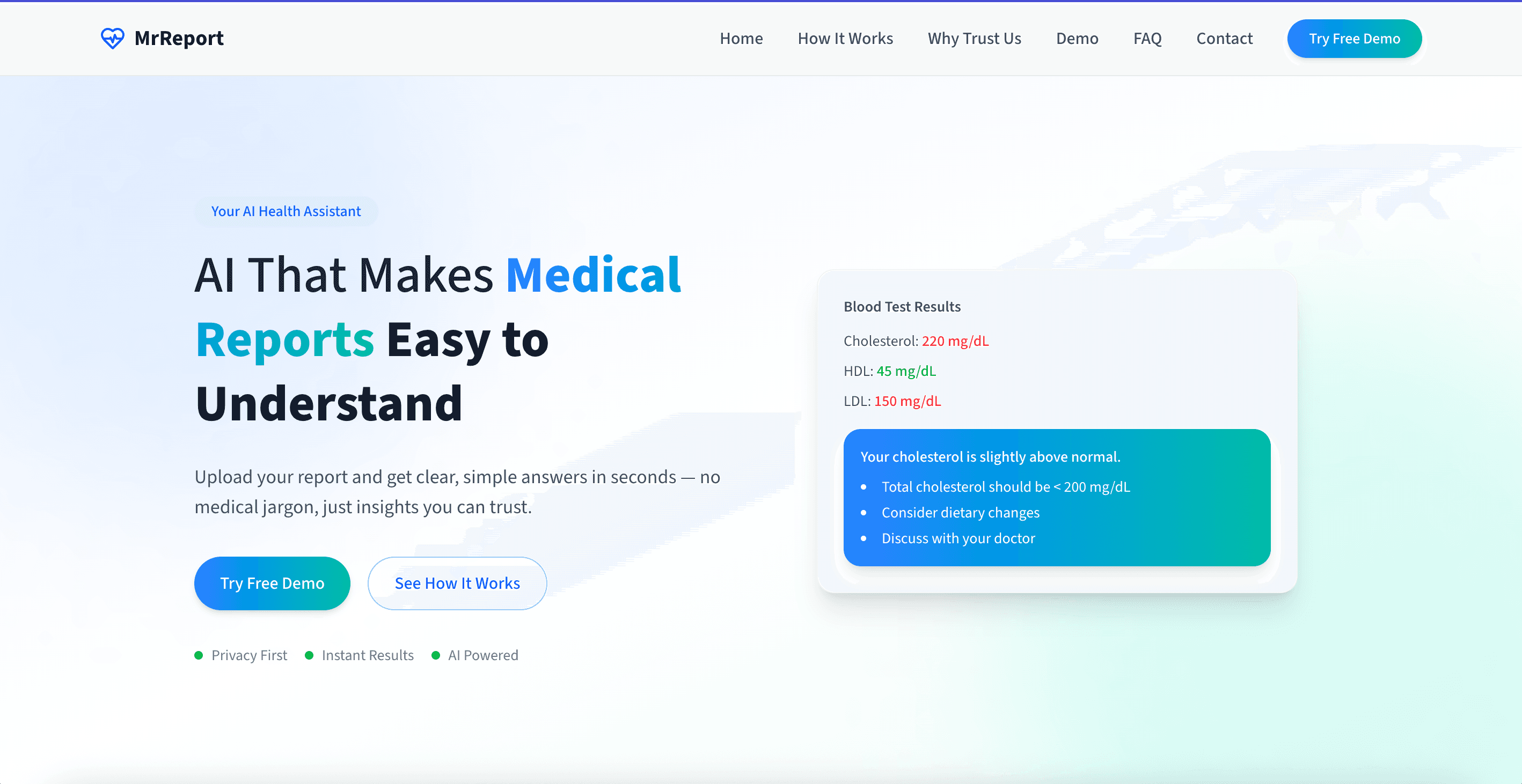 🩺 Medical Health Report App